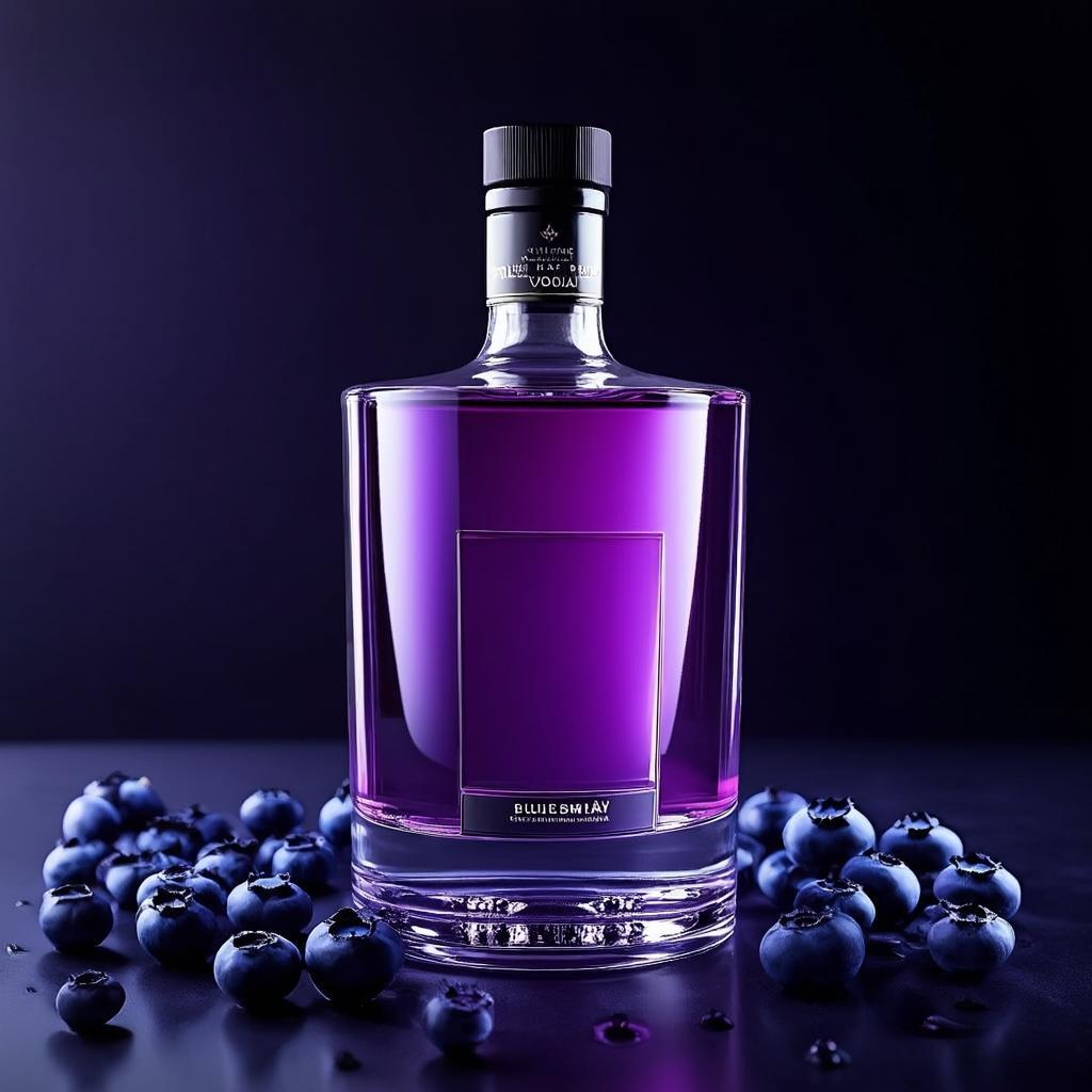 Vodka Blueberry Velvet - Botol ungu elegan dengan nuansa berry